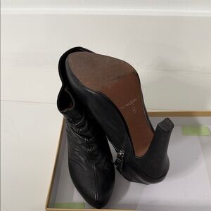 Cynthia Rowley Black Leather Ankle Heeled Boots